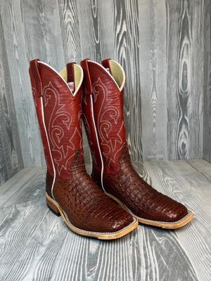 Men's Anderson Bean Rust Lux Caiman Hornback with 13" Red Fools Goat Tops