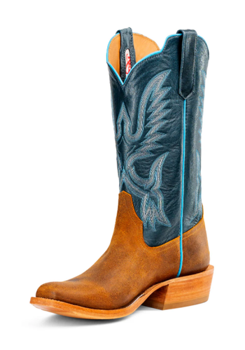Men's Rios of Mercedes Brackish Waxout Yak with 13" Barbison Blue Sweet Kidskin Tops
