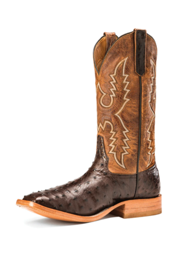 Men's Rios of Mercedes Nicotine Full Quill Ostrich with 13" Tan Mad Cat Tops
